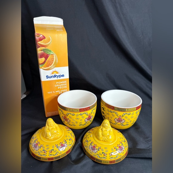 2-Buddha lidded soup bowls - Picture 3 of 5